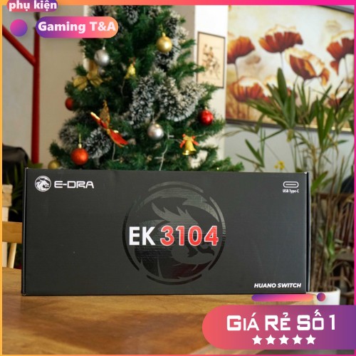 [Huano] Bàn phím cơ EDRA EK3104 Huano - Switch 50 Triệu lần nhấn - Tặng kèm keycap - Chính Hãng - Bảo Hành 24 Tháng