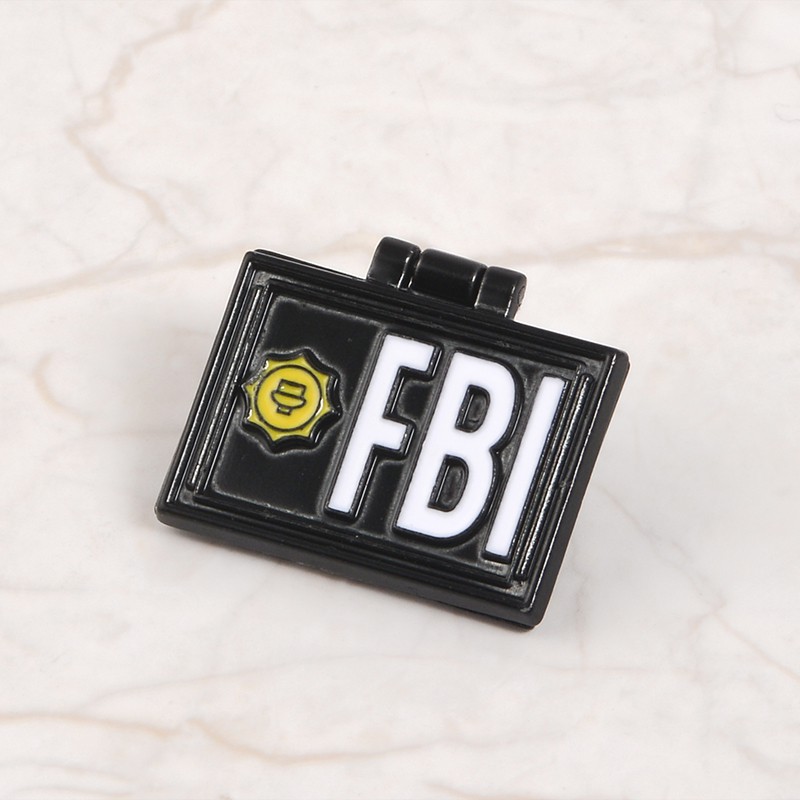 Ghim cài áo QIHE JEWELRY tráng men hình thẻ ID FBI X-Files nắp lật cho người thích đọc sách