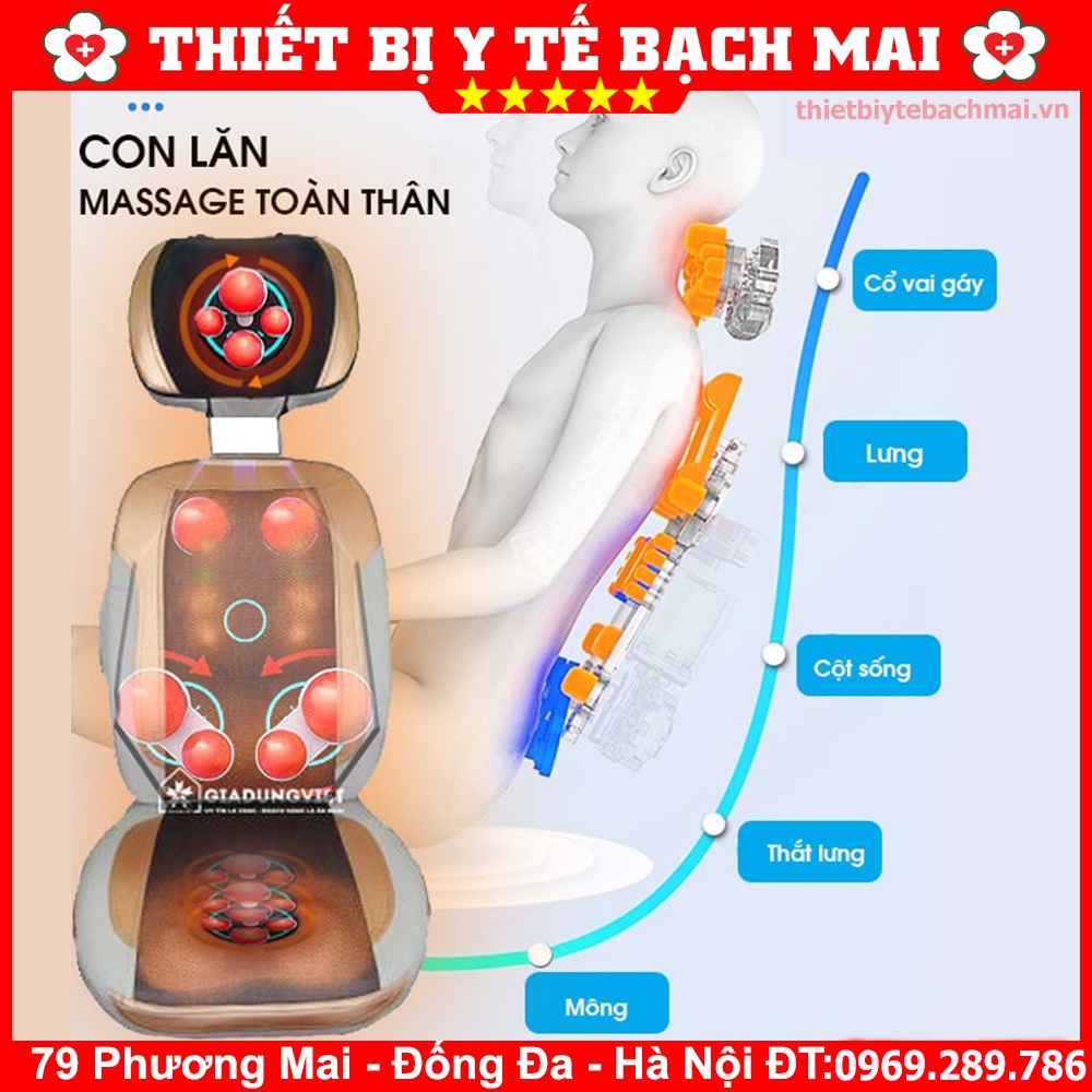 Đệm Massage 6D Nhật Bản - Ôm Toàn Thân - Túi Khí "Kép"