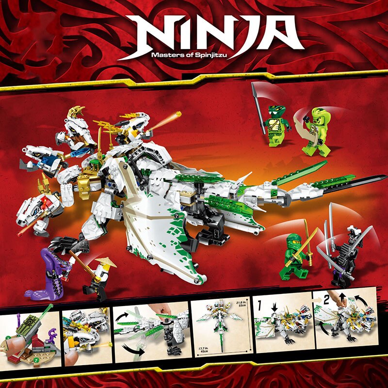 Đồ chơi giáo dục Lắp Ráp mô hình  Ninja The Ultra Dragon Mecha 82201 4031