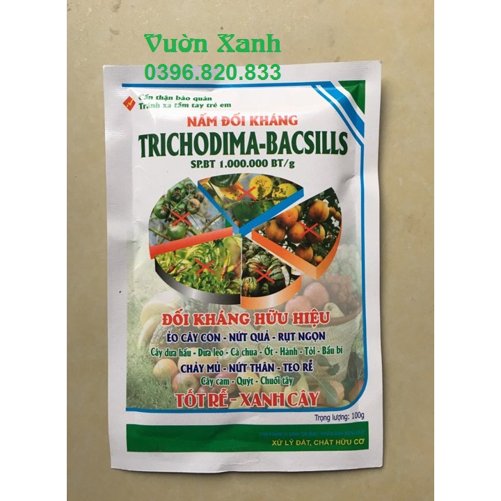 Bán Chế phẩm Trichoderma dùng tưới cây, trộn giá thể phòng trừ nấm bệnh 100gr chất lượng.