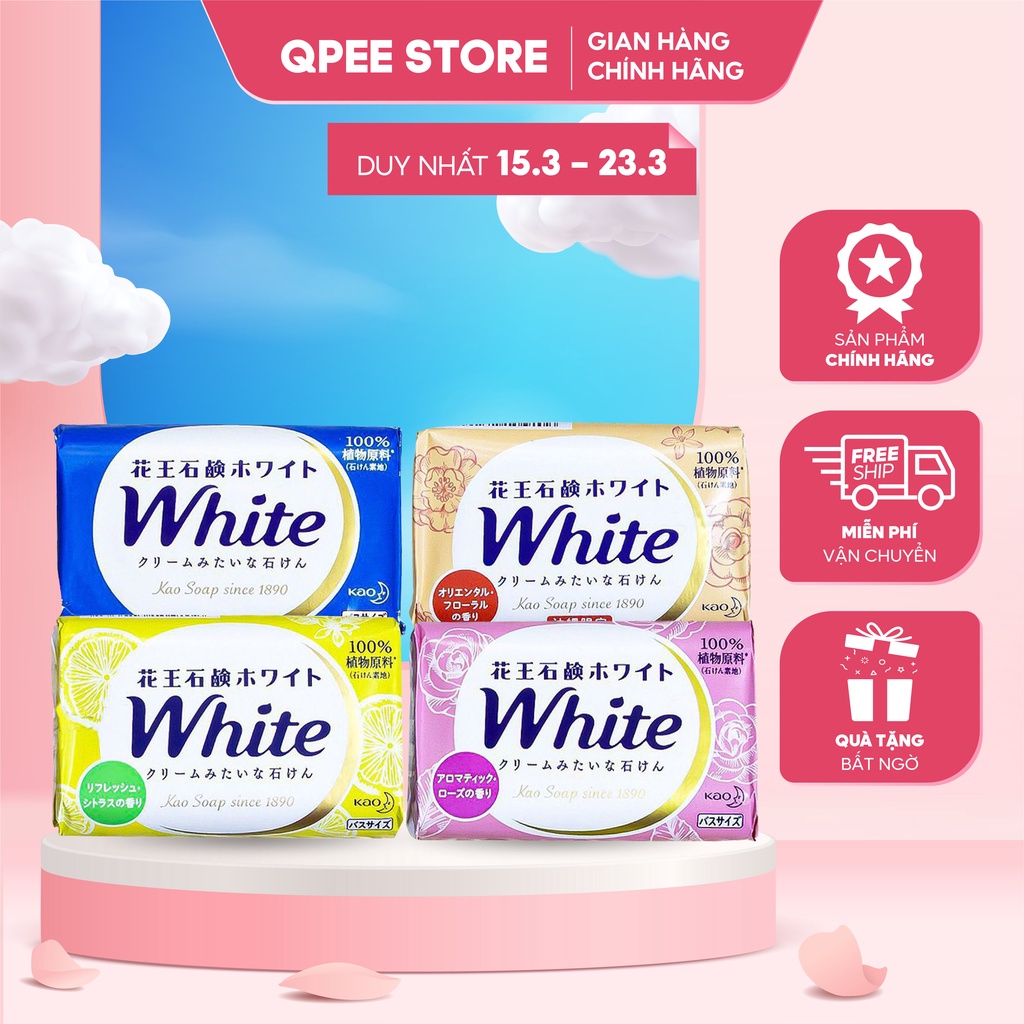 Xà phòng tắm Kao White 130g Nhật Bản - QPEESTORE