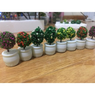 Chậu cây hoa mô hình trang trí tiểu cảnh, nhà mô hình