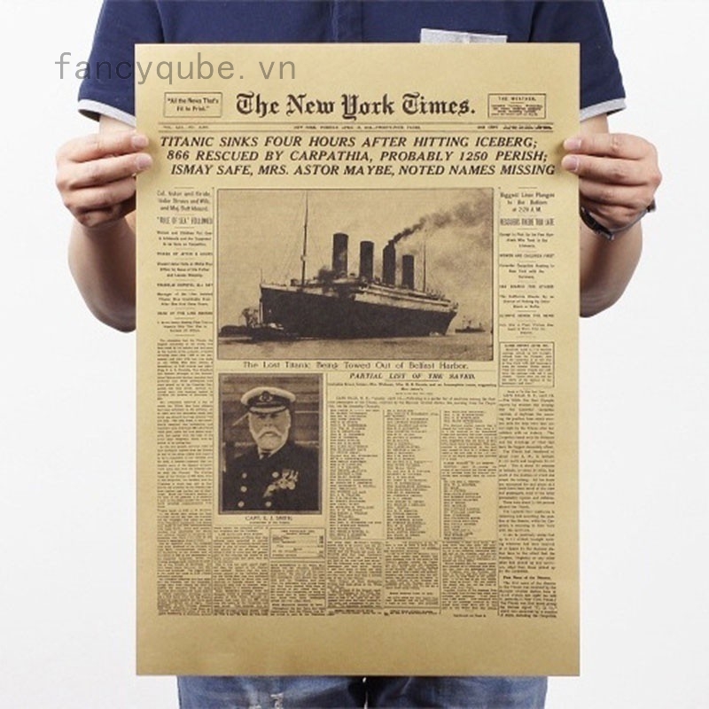 Tấm poster dán tường in trang báo New York Times