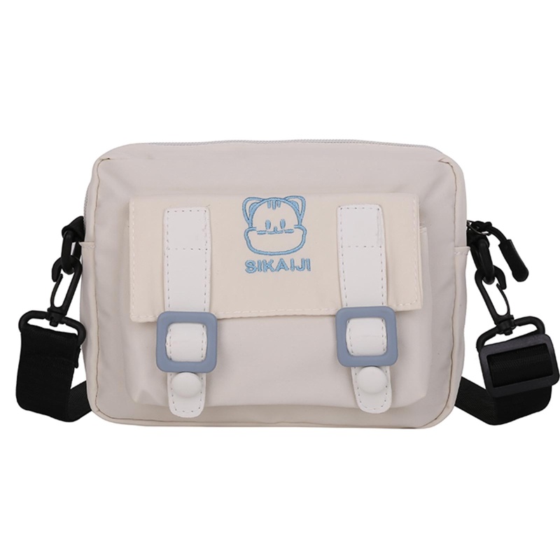 Túi Đeo Chéo Vai Bằng Nylon Họa Tiết Thêu Hình Gấu Dành Cho Nữ