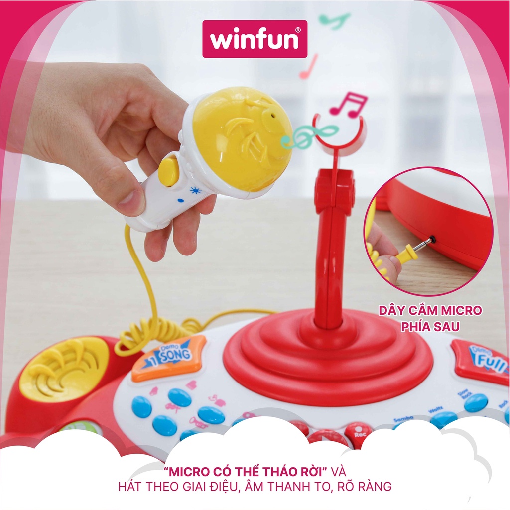 Đồ chơi đàn điện tử  kèm mic thu âm cho trẻ từ 18 tháng trở lên Winfun 2055-NL