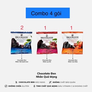 Socola Brookside nhân lựu combo kèm 2 nhân việt quất & 1 nhân cam - đào siêu ngon