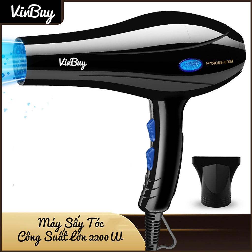 Máy Sấy Tóc Cao Cấp Công Suất Lớn 2200W Chuyên Dụng Cho Hair Salon Bổ Sung Ion Dưỡng Ẩm, Làm Mềm Mượt Tóc Động Cơ Êm Ái