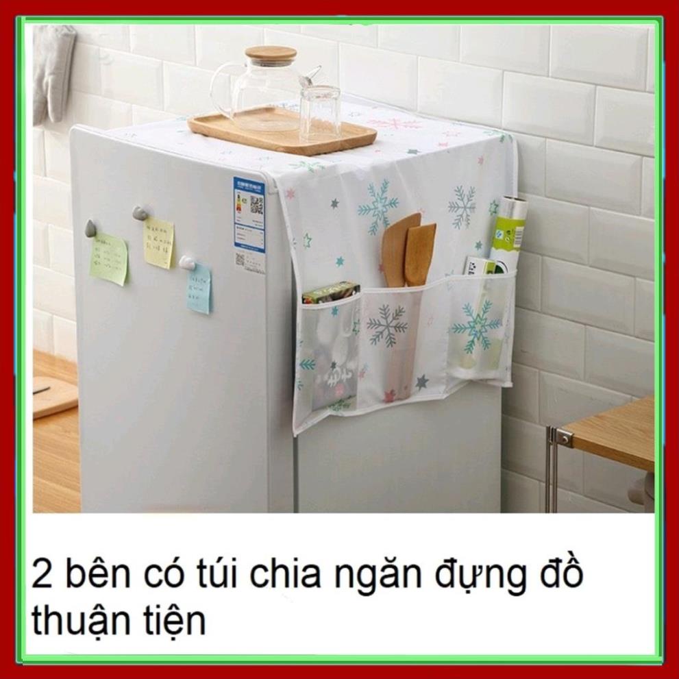 Tấm phủ nóc tủ lạnh máy giặt Sharp có túi đựng đồ bằng vải chống bụi không thấm nước dày dễ lau chùi