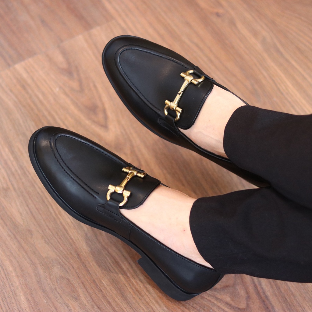 Giày Lười Nam Công Sở XOĂN SHOP Da Bò Thật Size 38 Đến 43 Màu Đen - G062