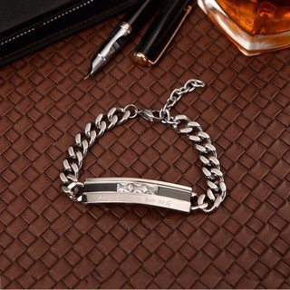 Lắc Tay Nam Dây Xích Ti Tan Không Đen TT 0653