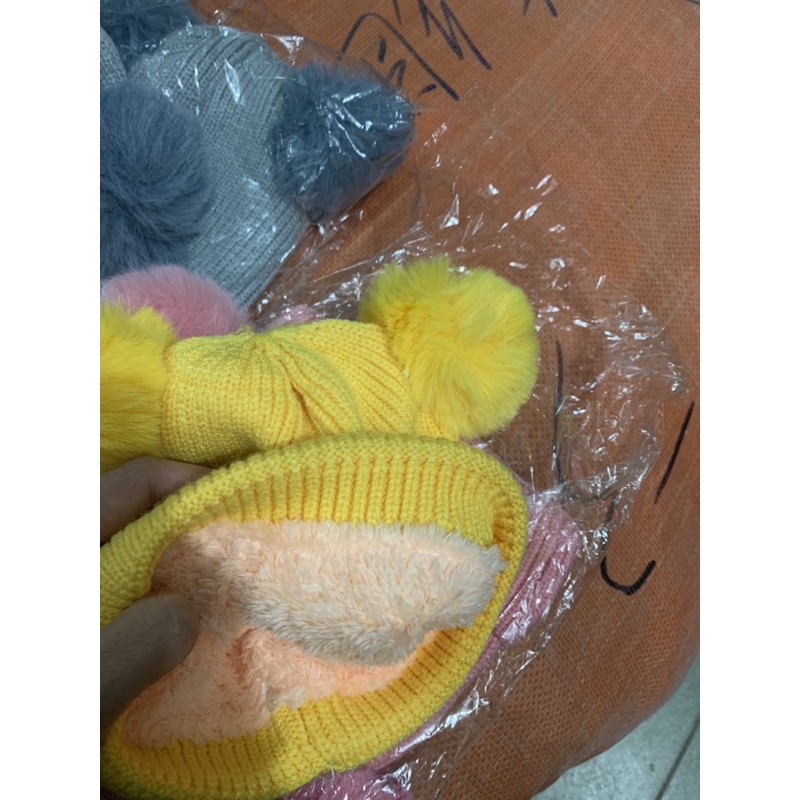 Mũ len quả bông cho bé từ 5 tháng-4 tuổi