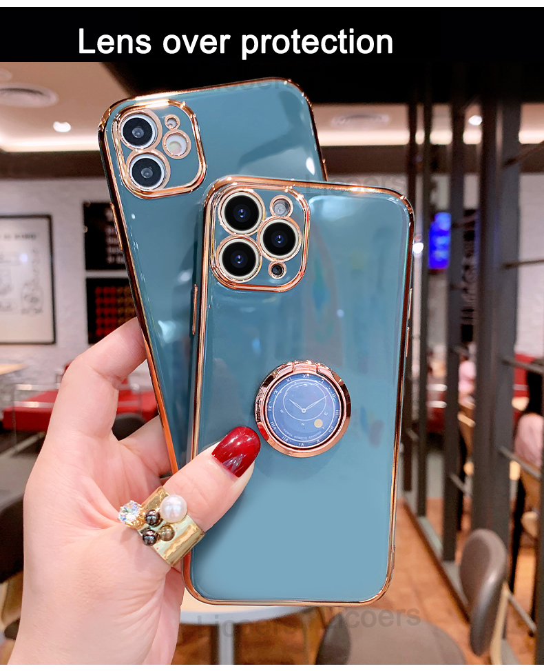 Ốp điện thoại thời trang có nhẫn đỡ thích hợp cho IPHONE 12 PRO MAX 11 XS XR X 8 7 6 6S PLUS