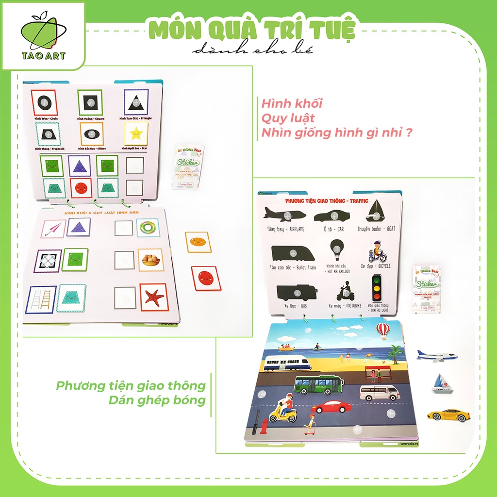 Đồ Chơi Thông Minh Cho Bé 1-3 Tuổi - Học Liệu Bóc Dán Montessori - Sách Bóc Dán Cho Bé Phát Triển Tư Duy Tại Taoart.edu
