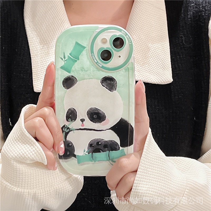 Ốp Điện Thoại Silicone In Hình Gấu Trúc Cho Iphone 12/11Pro/Max Apple X/XS/XR/SE/13 7P 8plus