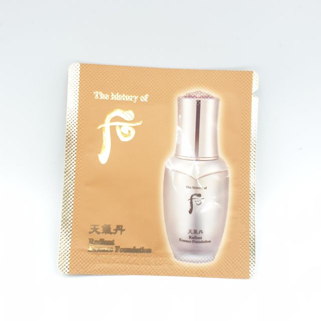 Kem nền che khuyết điểm chiếc xuất vàng 24k whoo radiant Essence Foundation 1ml