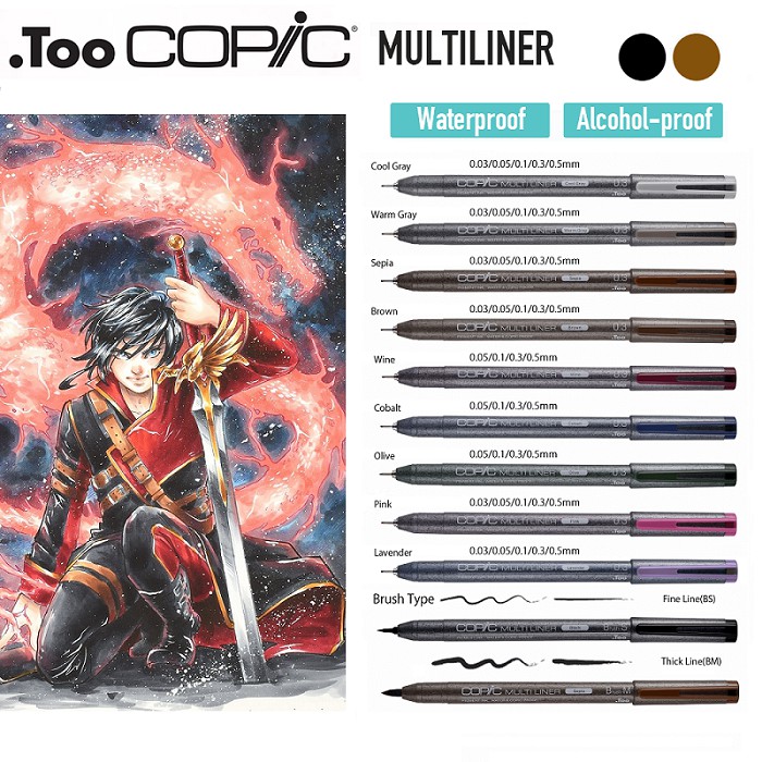 Bút line đi nét Copic Multiliner mầu Đen -Sepia