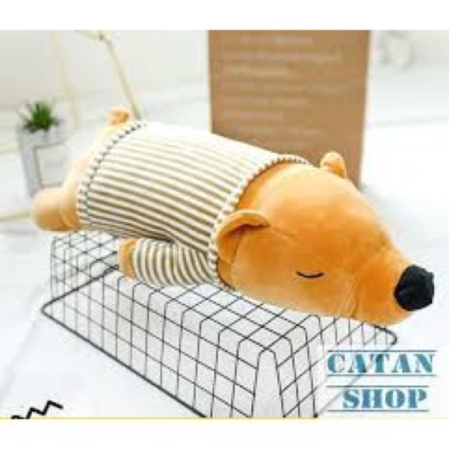 Gối Mền Chó Lười, Gấu Lười, Hang Siêu To Dài Hơn 60 Cm, Nỉ Nhung Cực Mịn, Chăn Gối Văn Phòng, Gấu Bông Kèm Mền