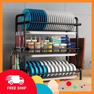 [HOT+FREE SHIP] Kệ Chén Bát Thông Minh, Giá Để Chén Bát 2-3 Tầng