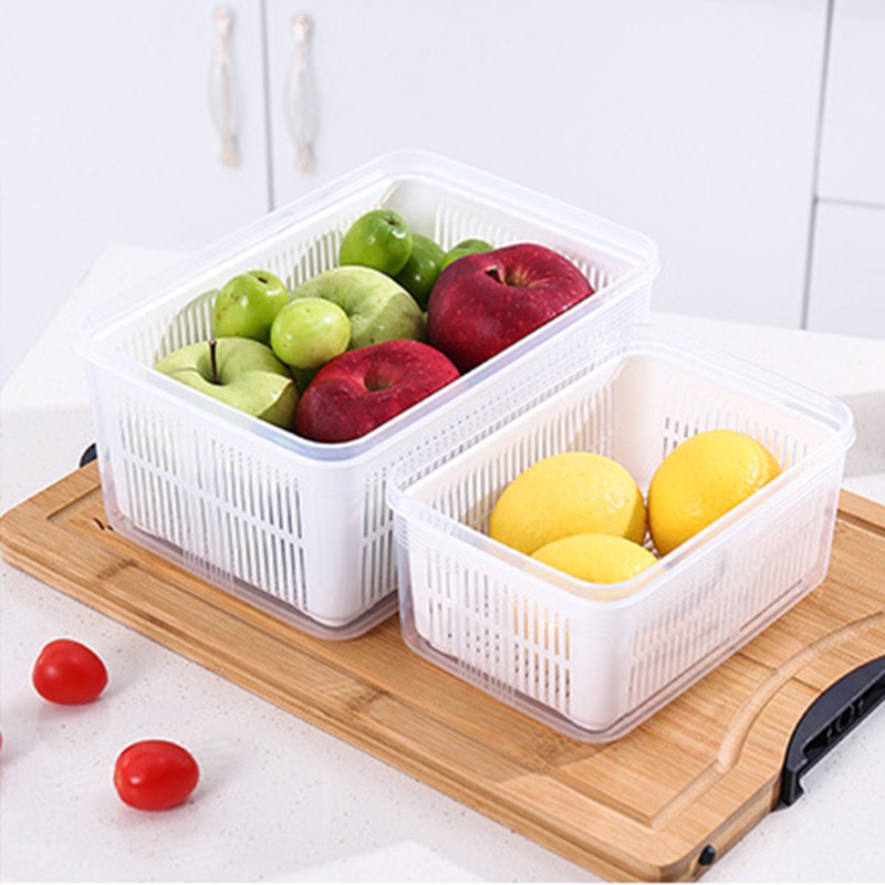 Rổ Nhựa Đựng Rau Củ Quả Đa Năng Có Nắp Đậy Cho Nhà Bếp