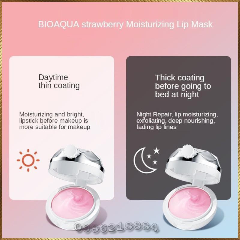 Mặt nạ ngủ dưỡng môi Bioaqua Strawberry Lip Mask giữ ẩm chống khô giảm nếp nhăn môi BSL2