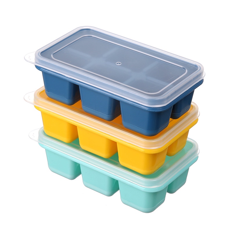 Set 3 Khuôn Silicone Làm Đá Viên Có Nắp Đậy Tiện Lợi