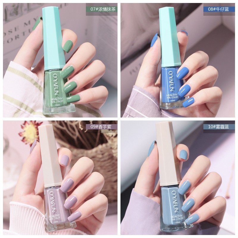 Sơn móng tay 48 màu OYAFUN không cần tia UV, sơn móng bền màu và không phai, không bong tróc, sơn móng nhanh khô