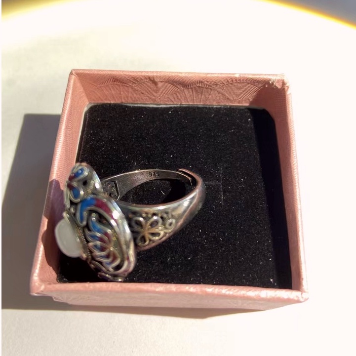 Nhẫn Mạ Bạc 925 Đính Đá Ngọc Bích Phong Cách Retro Thời Trang Cho Nam