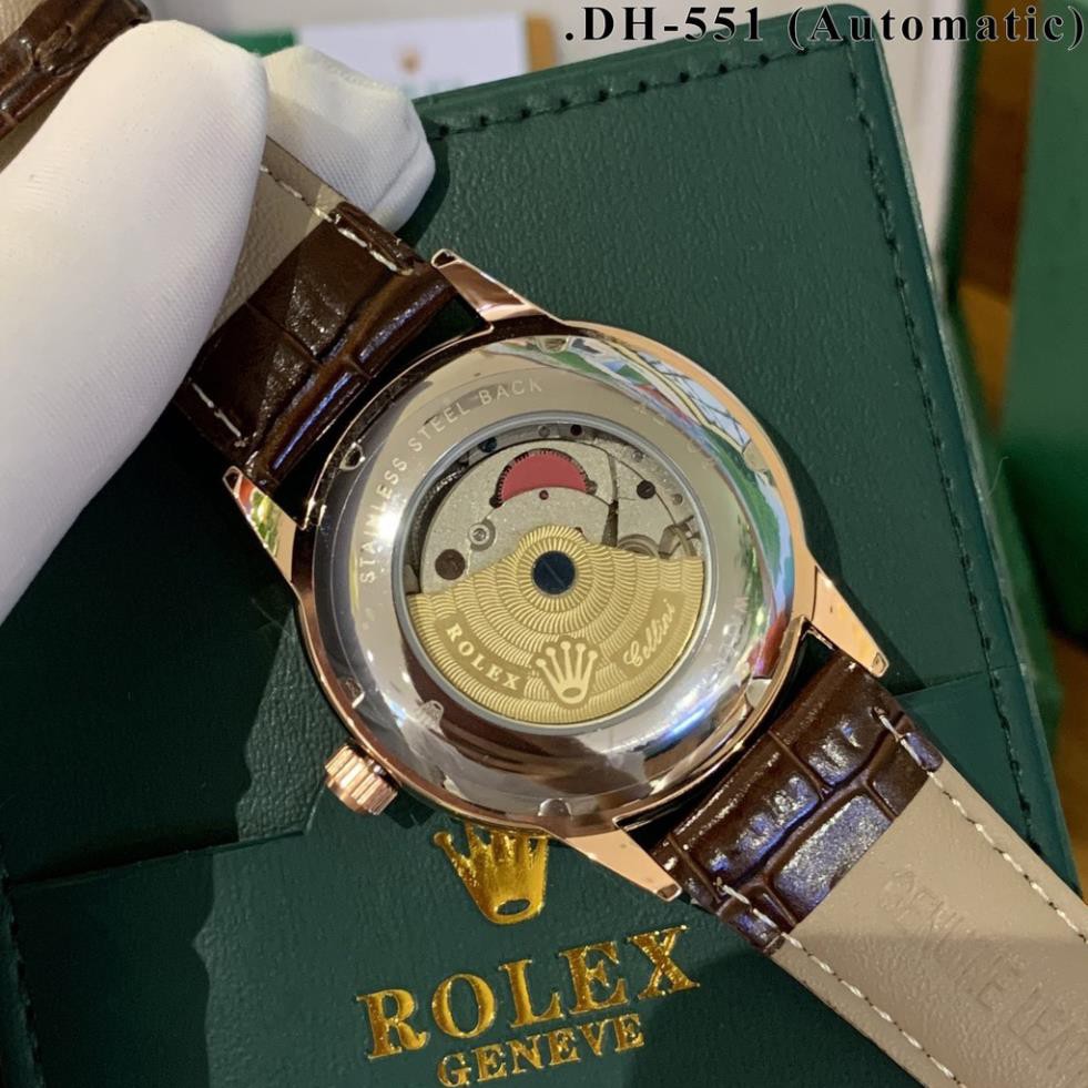 Đồng hồ nam RL máy cơ automatic dây da sang trọng chống nước bảo hành 12t DH551 shop114 | BigBuy360 - bigbuy360.vn