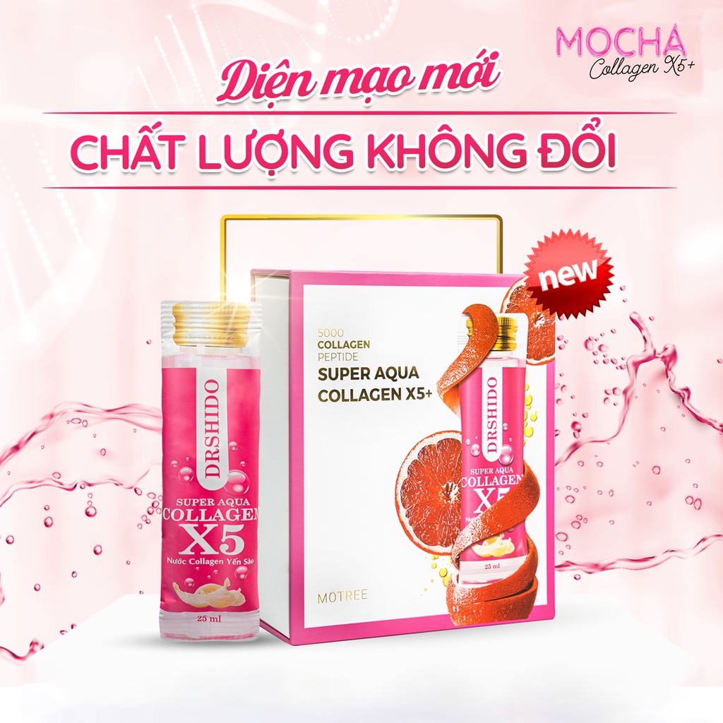 Nước Uống Đẹp Da Super Aqua Collagen X5 Plus - Nước Uống Collagen Bổ Sung Vitamin, Tăng Cường Miễn Dịch