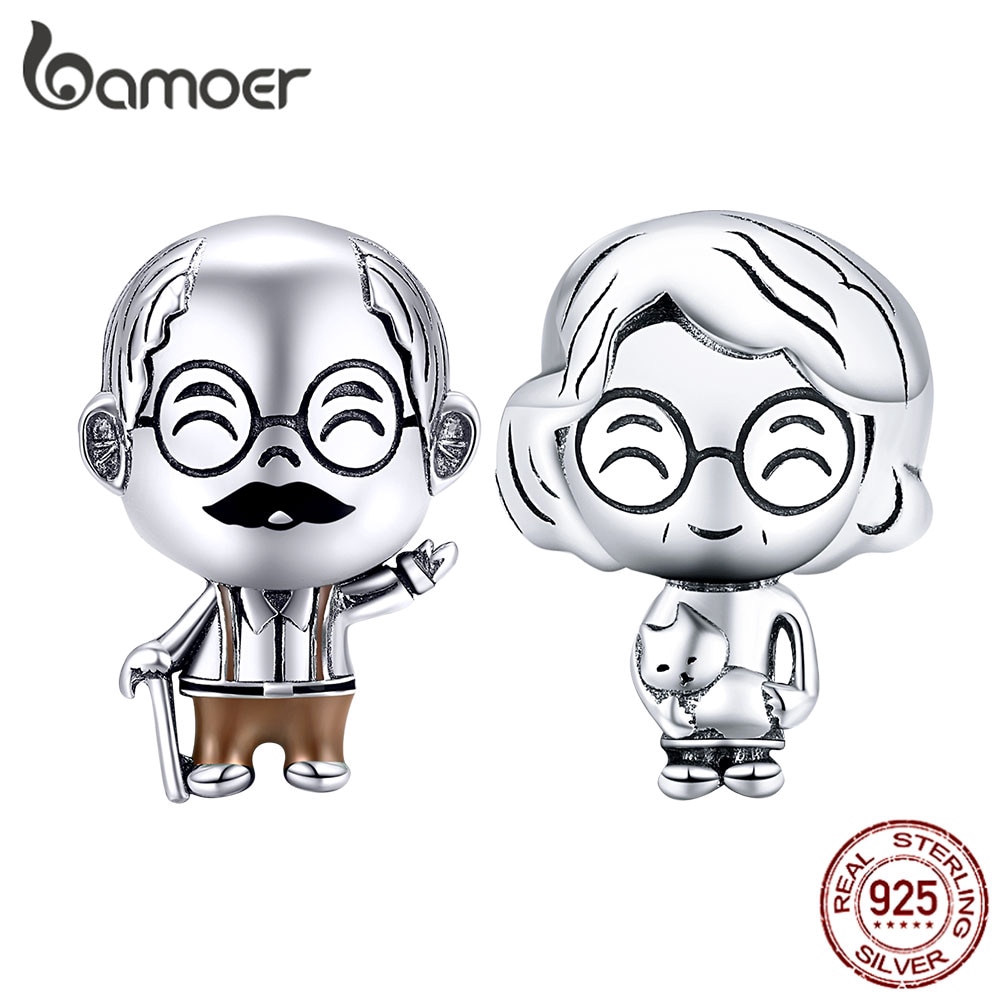 BAMOER Mặt Dây Chuyền Hình Ông Bà Bằng Bạc 925 BSC175 Thời Trang