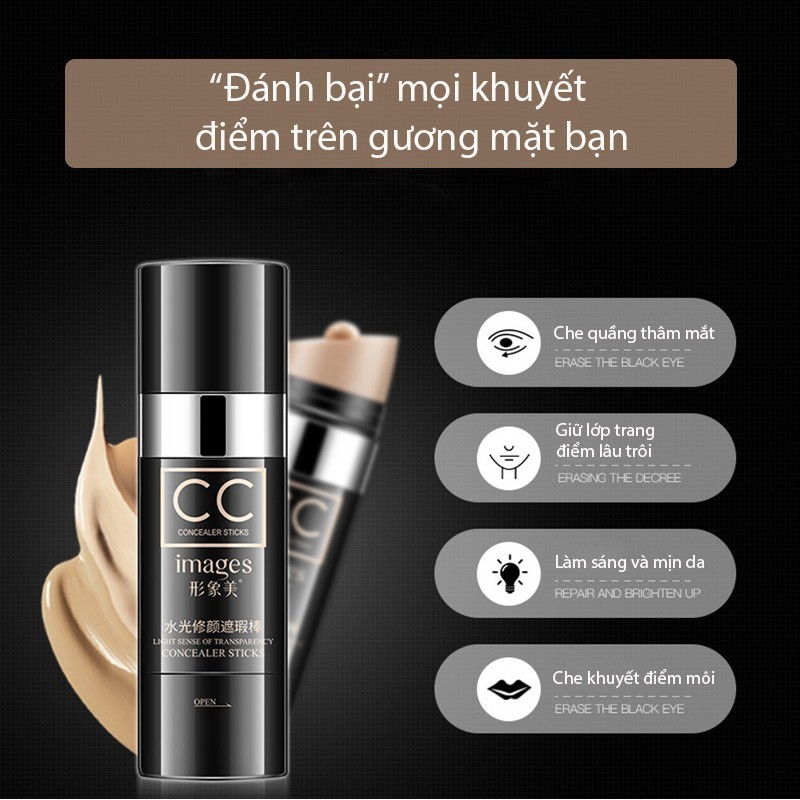 Kem che khuyết điểm CC làm sáng hồng da Images Stick Concealer kem nền trang điểm HT-KCC