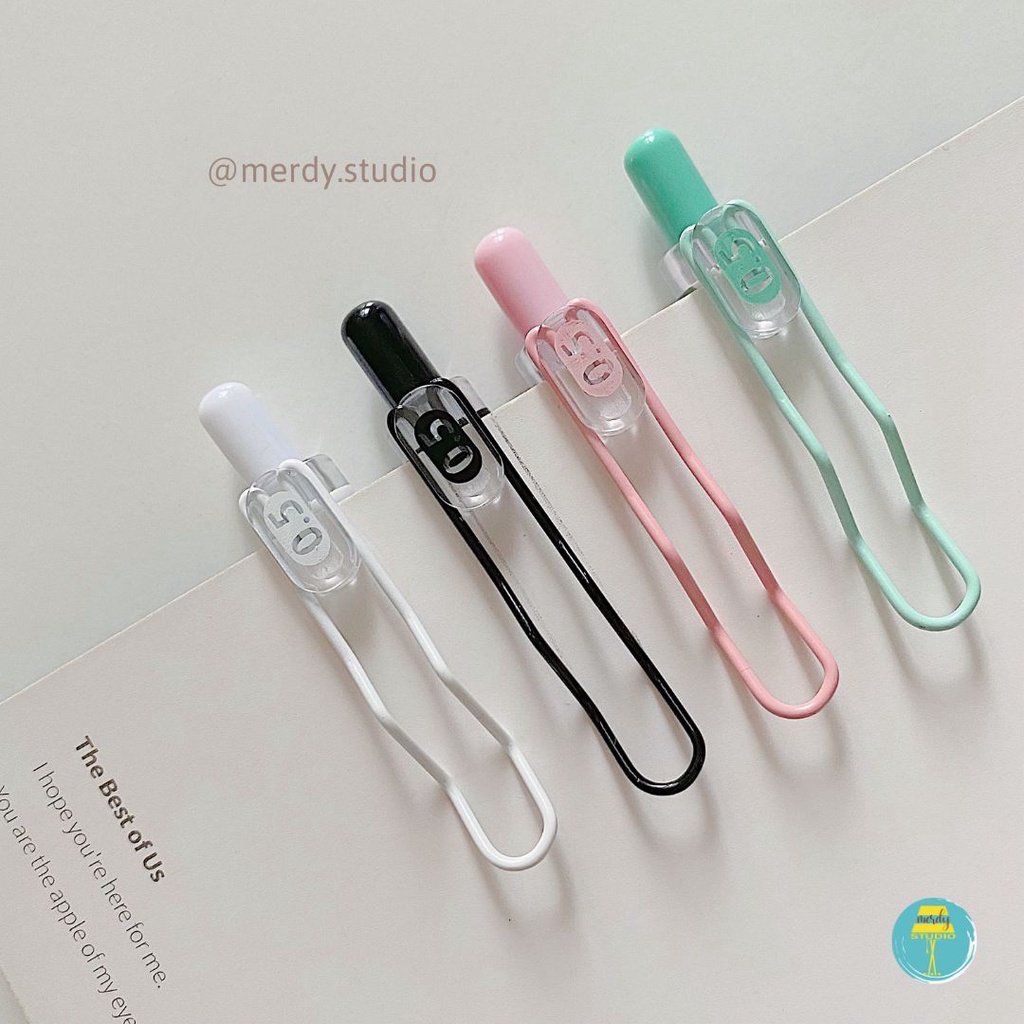 Bút gel đen Mura ngòi kim cao cấp, khô nhanh - Study Hard (tặng ngòi)