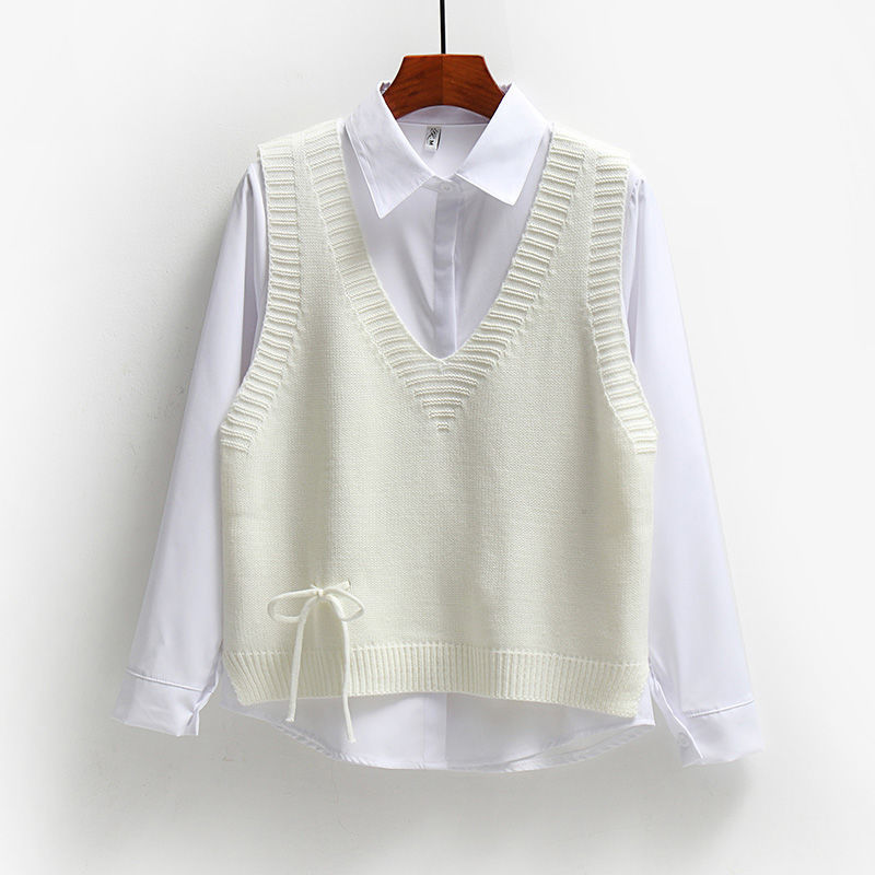 Áo Gile New Korean Student Short Sleeveless Pullover Sweater Vest Women