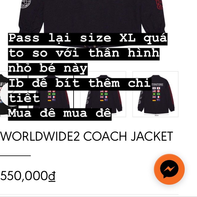 Pass áo khoác swe worldwide 2 coach jacket