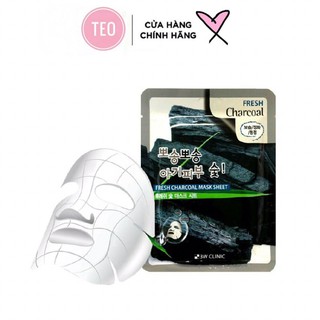 (TEO-Auth) Mặt nạ than hoạt tính 3W Clinic Fresh Charcoal Mask Sheet.