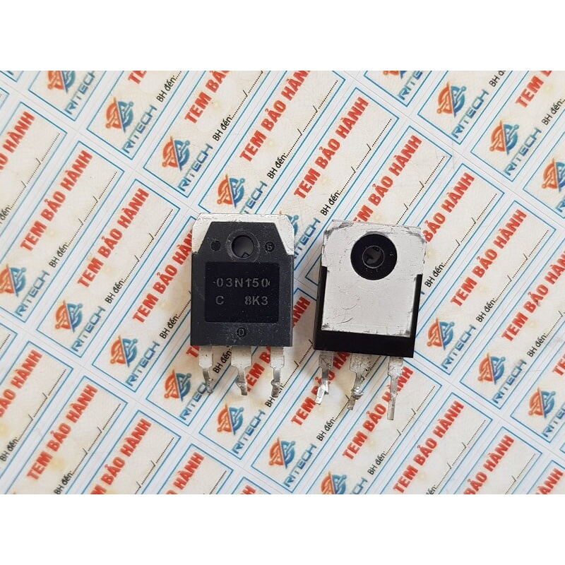 [Combo 2 chiếc] 03N150C, NDTL03N150C Mosfet kênh-N 1500V/2.5A TO-3P-3L (tháo máy)