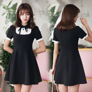Váy xòe phối trắng cho người béo mập