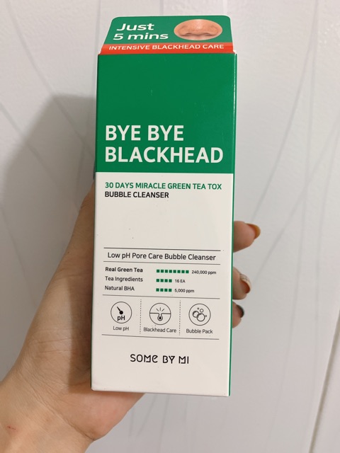 SOME BY MI Bye Bye Blackhead 30 Days Miracle Green Tea Tox Bubble Cleanser 120g