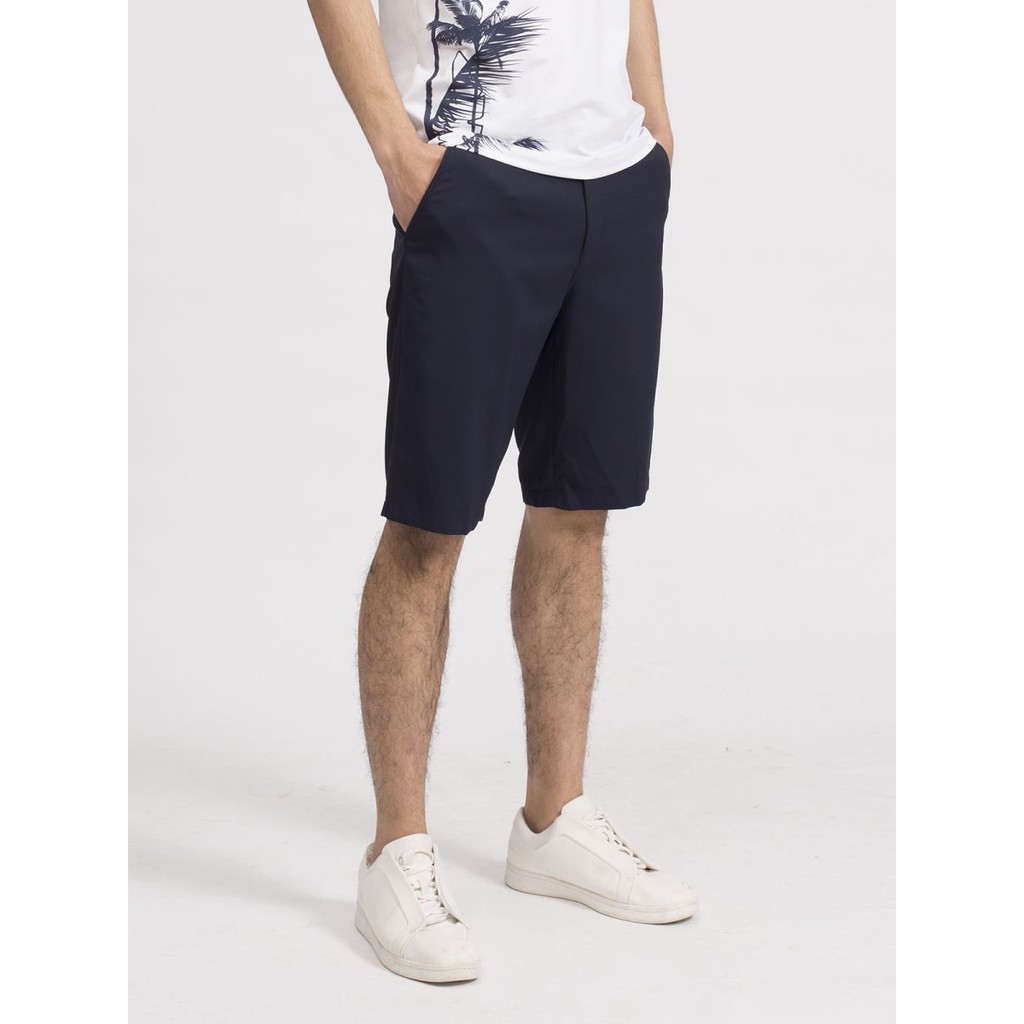 Quần short aristino màu xanh tím than dáng regular fit ASO026S9