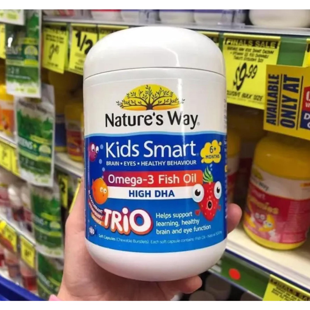 Kẹo Gum bổ sung omega3 Nature's Way Kids Smart Omega3 DHA Trio 180 viên