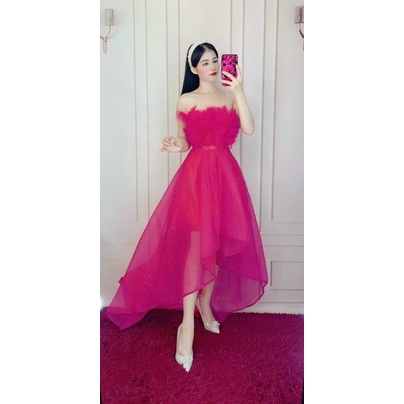 MS1230v ĐẦM CUP ĐUÔI TÔM ĐÍNH LÔNG full size S/M/L/XL