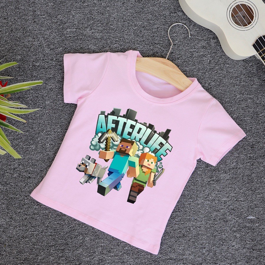 Áo Minecraft Lego siêu đẹp | Áo trẻ em Mine Craft cho bé trai | bé gái MC13 size từ 8kg