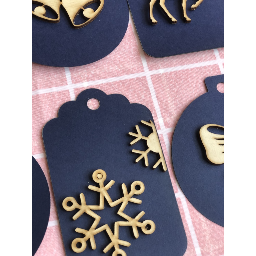 Tag gỗ mộc treo cây thông NOEL