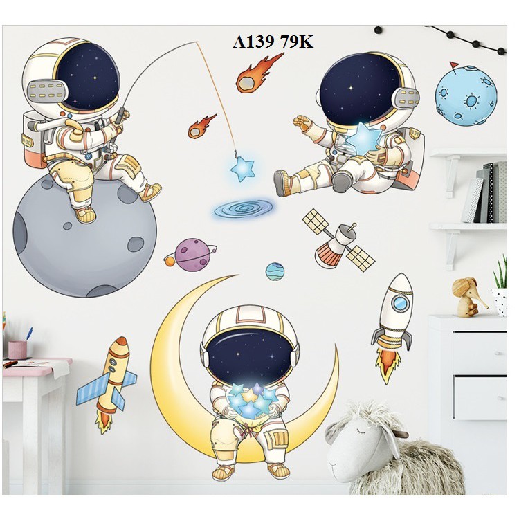 Decal dán tường phi hành gia A81 - Decal dán tường Hàn Quốc