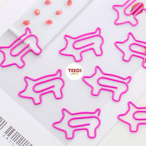 Kẹp Giấy Kim Loại Kẹp Đánh Dấu Vở Hình Chú Lợn Đáng Yêu D031