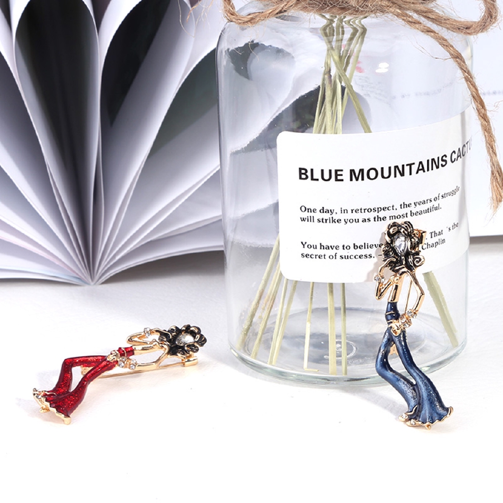 Ghim Cài Áo Hình Con Người Tráng Men Thời Trang Cho Nữ