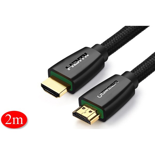 [Mã ELFLASH5 giảm 20K đơn 50K] Cáp HDMI 2m chuẩn 2.0 Chính hãng Ugreen 40410 hỗ trợ 3D, 4K