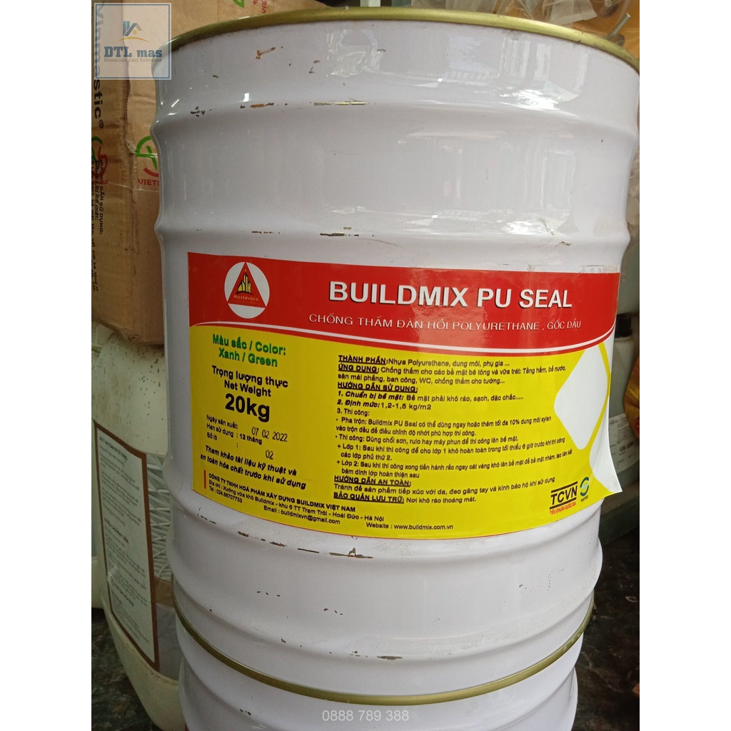 Buildmix PU Seal Green - Chống thấm gốc Polyurethane 1 thành phần đàn hồi cao. Chống thấm mái,.. Tươ