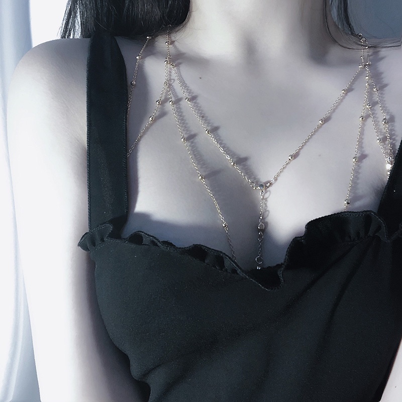 Dây Đeo Cơ Thể Trang Trí bikini Đính Đá Lấp Lánh Phong Cách Âu Mỹ Thời Trang